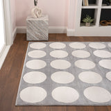 Dylan Modern Geometric Circle Dot High-Low Area Rug