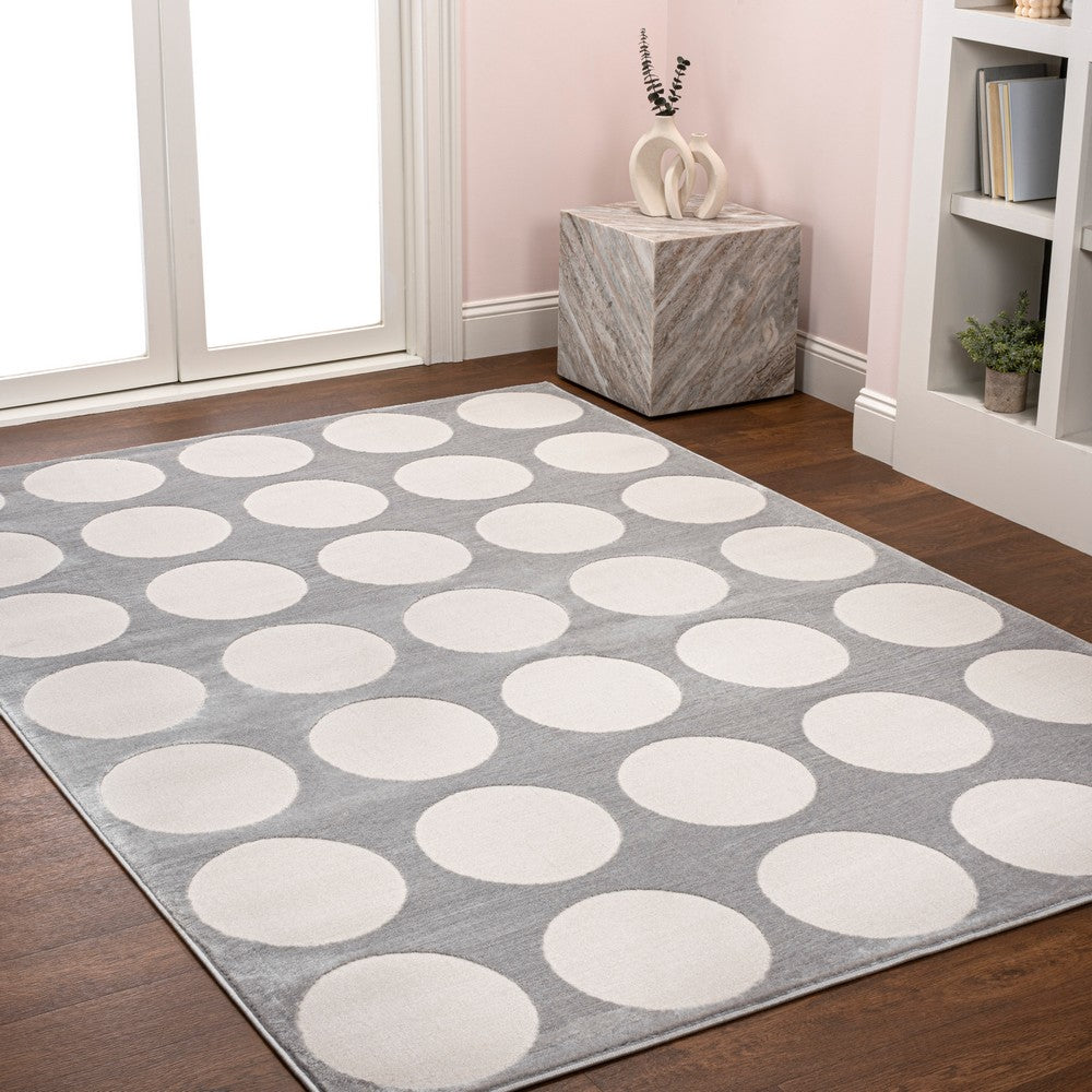 Dylan Modern Geometric Circle Dot High-Low Area Rug