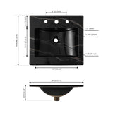 Ceramic Rectangular Ceramic Single Sink Basin Vanity Top
