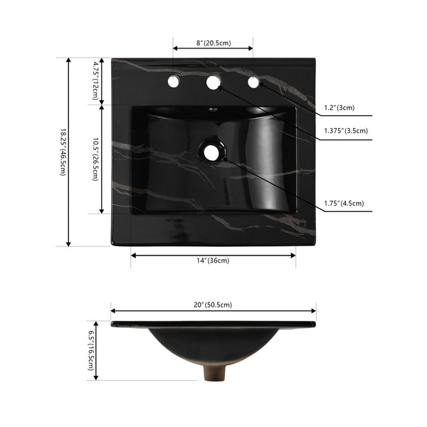 Dimension Image Black Marble Effect / 20