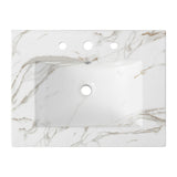 Ceramic Rectangular Ceramic Single Sink Basin Vanity Top