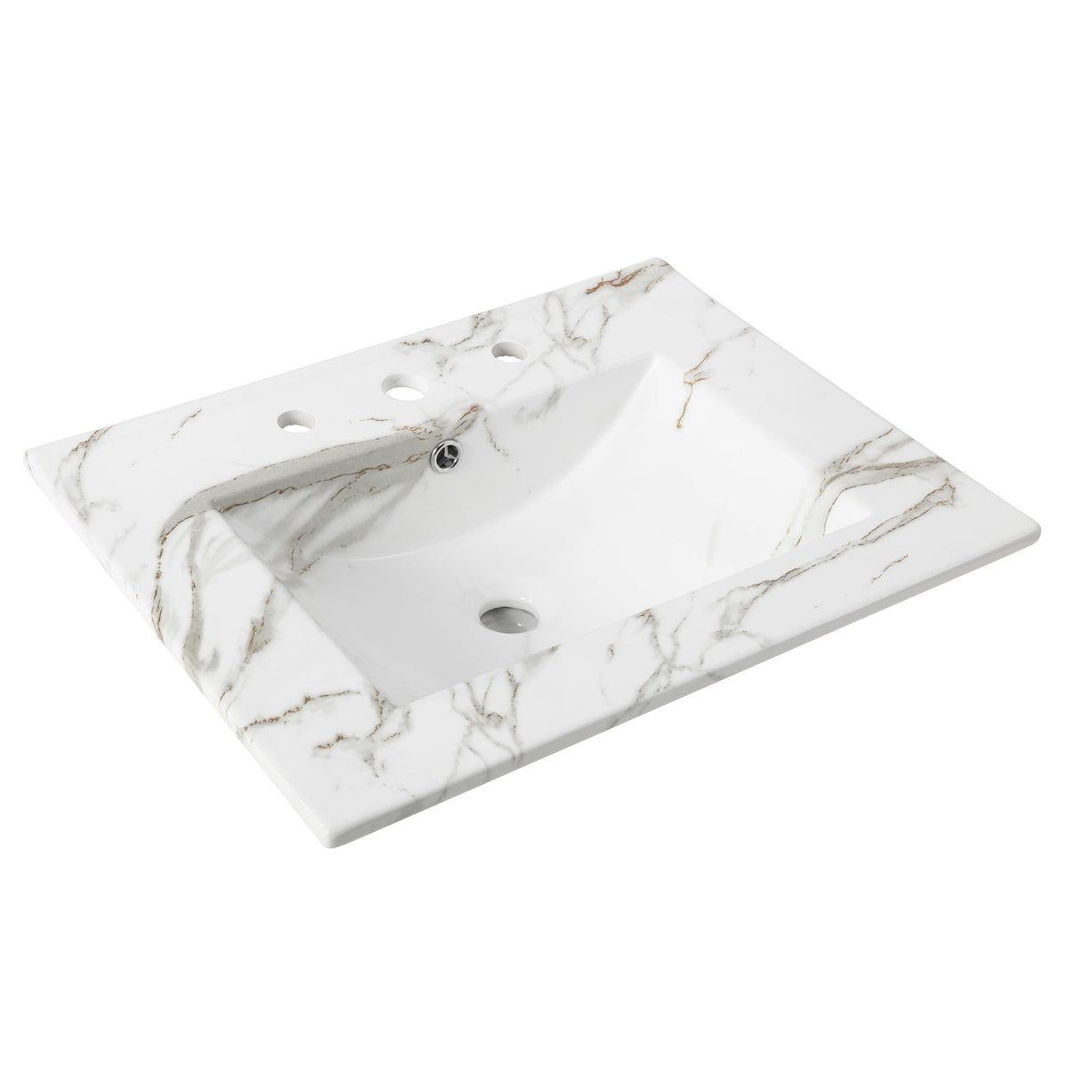 Ceramic Rectangular Ceramic Single Sink Basin Vanity Top