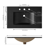 Ceramic Rectangular Ceramic Single Sink Basin Vanity Top