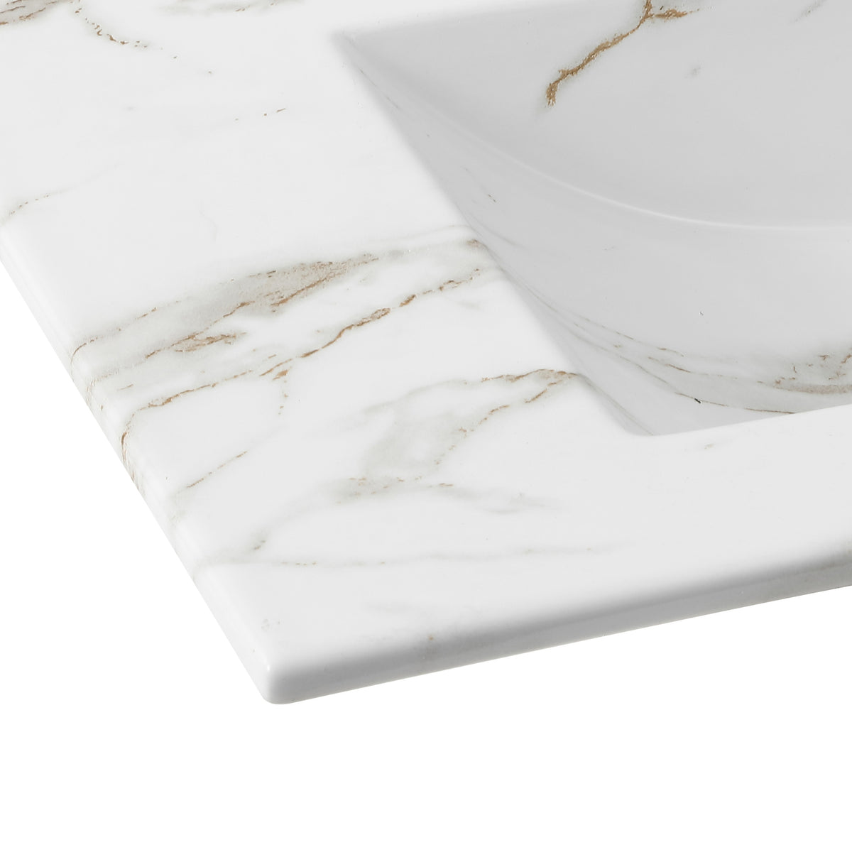 Ceramic Rectangular Ceramic Single Sink Basin Vanity Top