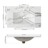 Ceramic Rectangular Ceramic Single Sink Basin Vanity Top