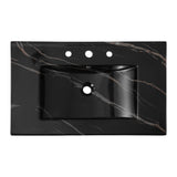 Ceramic Rectangular Ceramic Single Sink Basin Vanity Top