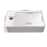 Aurora 15 in. W x 8 in. D Modern Wall Mounted Rectangular Ceramic Mini Sink