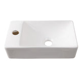 Aurora 15 in. W x 8 in. D Modern Wall Mounted Rectangular Ceramic Mini Sink
