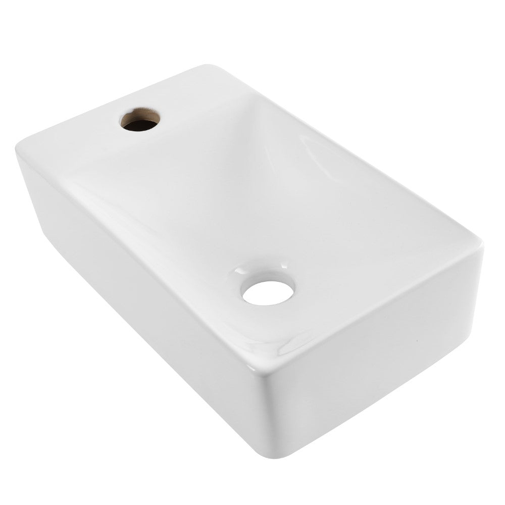 Aurora 15 in. W x 8 in. D Modern Wall Mounted Rectangular Ceramic Mini Sink