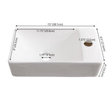 Aurora 15 in. W x 8 in. D Modern Wall Mounted Rectangular Ceramic Mini Sink