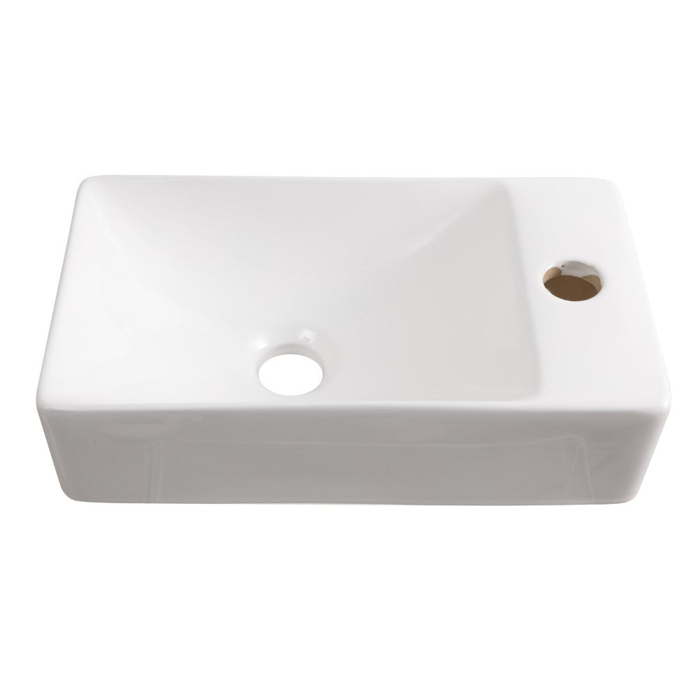 Aurora 15 in. W x 8 in. D Modern Wall Mounted Rectangular Ceramic Mini Sink
