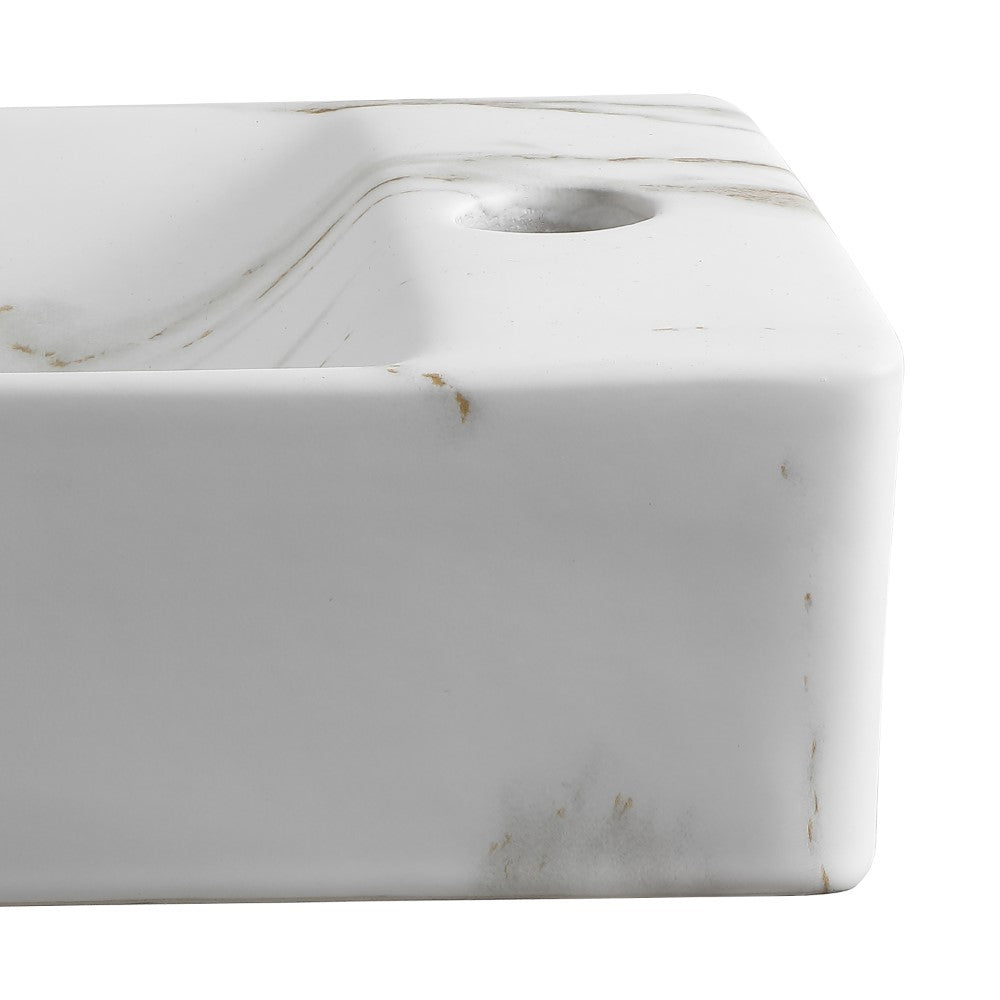 Aurora 15 in. W x 8 in. D Modern Wall Mounted Rectangular Ceramic Mini Sink