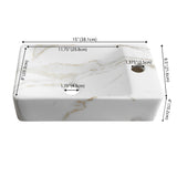 Aurora 15 in. W x 8 in. D Modern Wall Mounted Rectangular Ceramic Mini Sink