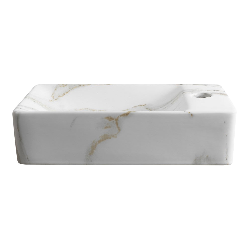 Aurora 15 in. W x 8 in. D Modern Wall Mounted Rectangular Ceramic Mini Sink