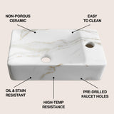 Aurora 15 in. W x 8 in. D Modern Wall Mounted Rectangular Ceramic Mini Sink