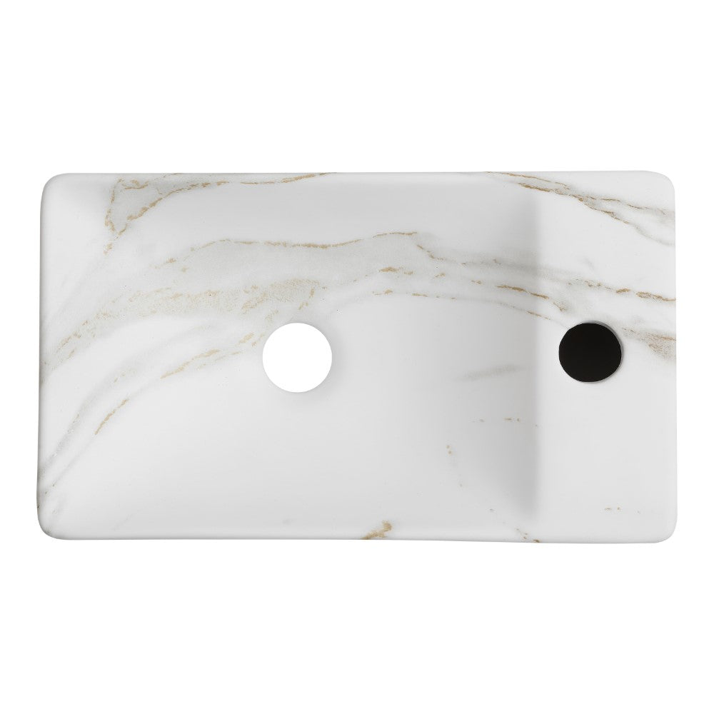 Aurora 15 in. W x 8 in. D Modern Wall Mounted Rectangular Ceramic Mini Sink