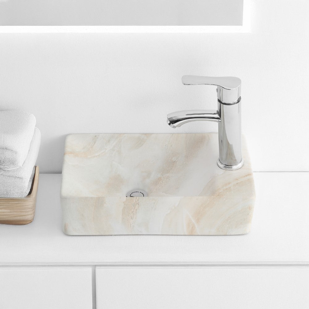 Aurora 15 in. W x 8 in. D Modern Wall Mounted Rectangular Ceramic Mini Sink