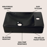 Aurora 15 in. W x 8 in. D Modern Wall Mounted Rectangular Ceramic Mini Sink