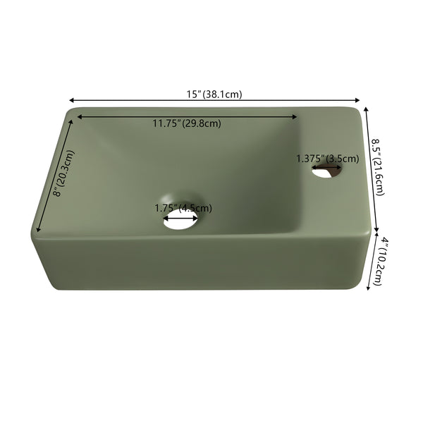 Dimension Image Matte Olive / Right-Side Faucet