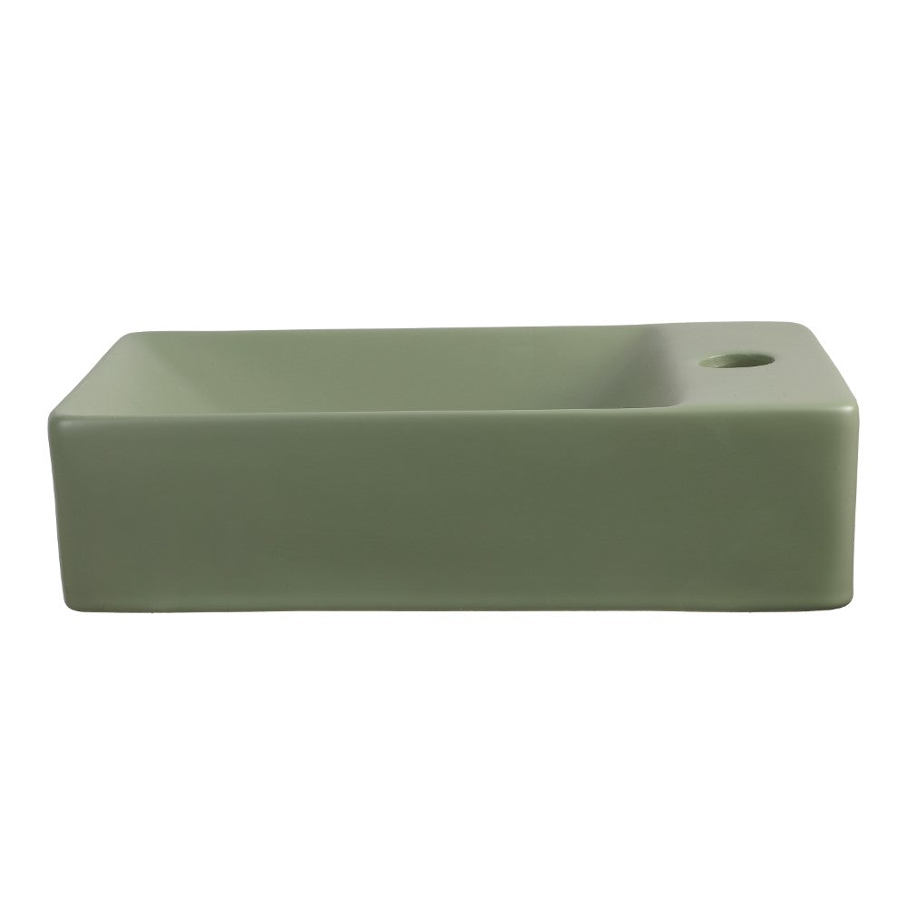 Aurora 15 in. W x 8 in. D Modern Wall Mounted Rectangular Ceramic Mini Sink