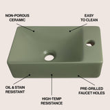 Aurora 15 in. W x 8 in. D Modern Wall Mounted Rectangular Ceramic Mini Sink