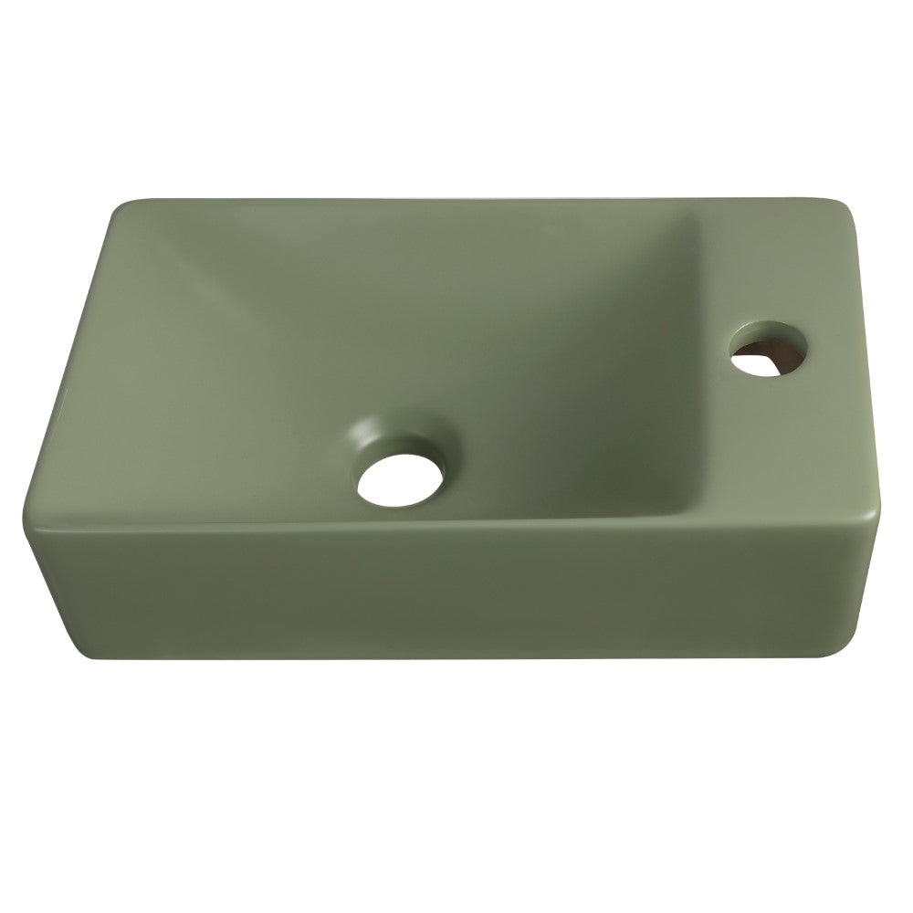 Aurora 15 in. W x 8 in. D Modern Wall Mounted Rectangular Ceramic Mini Sink