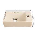 Aurora 15 in. W x 8 in. D Modern Wall Mounted Rectangular Ceramic Mini Sink