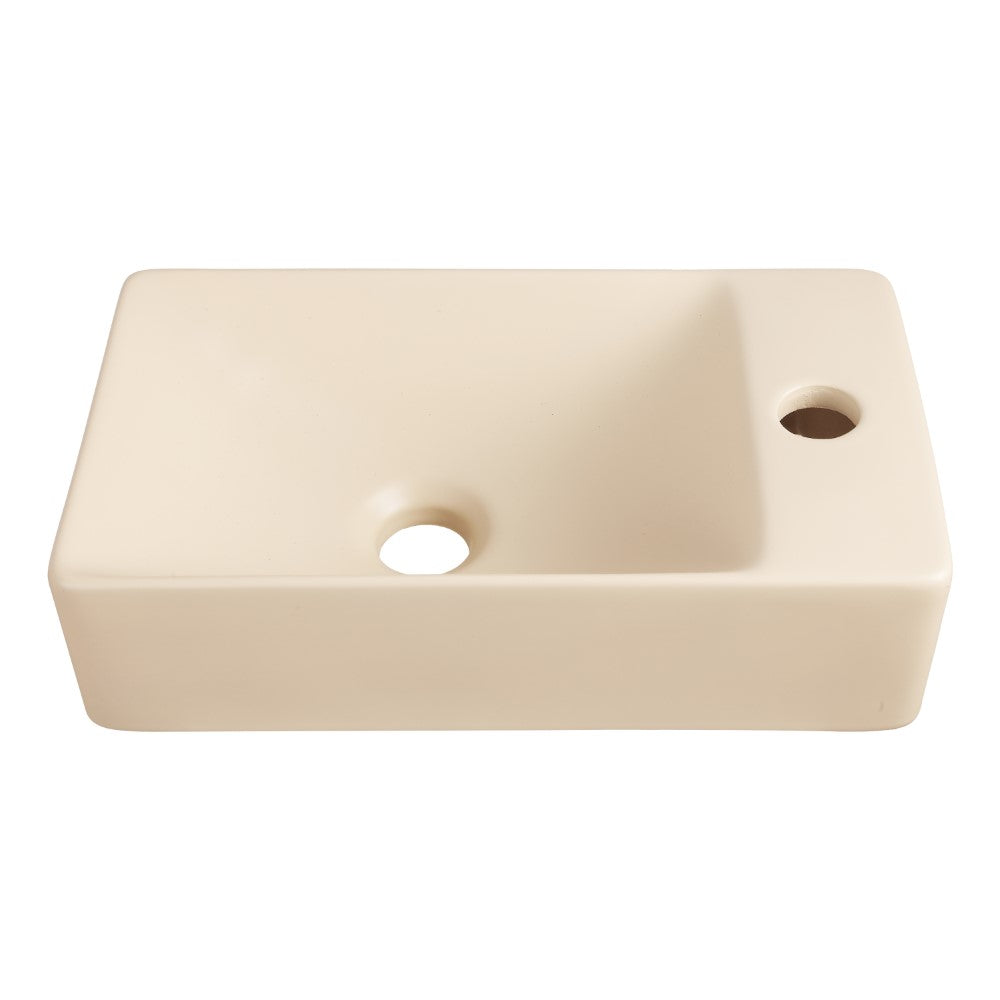 Aurora 15 in. W x 8 in. D Modern Wall Mounted Rectangular Ceramic Mini Sink