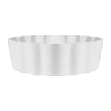 Aquo 15 in. Round Art Deco Contemporary Scalloped Ceramic Bathroom Vessel Sink
