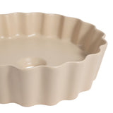 Aquo 15 in. Round Art Deco Contemporary Scalloped Ceramic Bathroom Vessel Sink