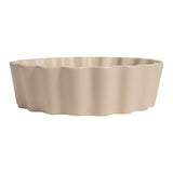 Aquo 15 in. Round Art Deco Contemporary Scalloped Ceramic Bathroom Vessel Sink