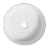 Savo 14.75 in. W x 14.75 in. D Modern Designer Round Fluted Ceramic Bathroom Vessel Sink