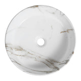 Savo 14.75 in. W x 14.75 in. D Modern Designer Round Fluted Ceramic Bathroom Vessel Sink