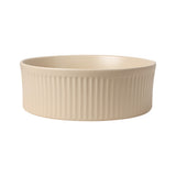 Savo 14.75 in. W x 14.75 in. D Modern Designer Round Fluted Ceramic Bathroom Vessel Sink