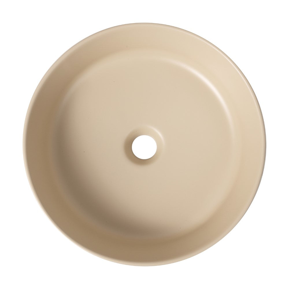 Savo 14.75 in. W x 14.75 in. D Modern Designer Round Fluted Ceramic Bathroom Vessel Sink