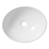 Zenu 16 in. W x 13.5 in. D Modern Minimalist Oval Ceramic Bathroom Vessel Sink