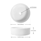 Kinu 14.25 in. Round Art Deco Contemporary Ceramic Bathroom Vessel Sink