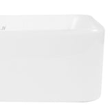 Settee 16 in. W x 12 in. D Modern Rectangular High-Gloss Ceramic Above Counter Vessel Bathroom Vanity Sink Basin