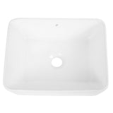 Settee 16 in. W x 12 in. D Modern Rectangular High-Gloss Ceramic Above Counter Vessel Bathroom Vanity Sink Basin
