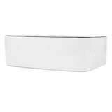 Settee 16 in. W x 12 in. D Modern Rectangular High-Gloss Ceramic Above Counter Vessel Bathroom Vanity Sink Basin