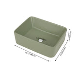Settee 16 in. W x 12 in. D Modern Rectangular High-Gloss Ceramic Above Counter Vessel Bathroom Vanity Sink Basin
