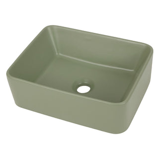 Settee 16 in. W x 12 in. D Modern Rectangular High-Gloss Ceramic Above Counter Vessel Bathroom Vanity Sink Basin