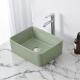 Settee 16 in. W x 12 in. D Modern Rectangular High-Gloss Ceramic Above Counter Vessel Bathroom Vanity Sink Basin