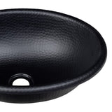 Loveseat 17 in. Oval Bowl Rustic Pure Copper Hand-Hammered Drop-In/Above Counter Bathroom Vanity Sink