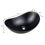 Aspen 19 in. Boat-Shaped Rustic Pure Copper Hand-Hammered Above Counter Vessel Bathroom Vanity Sink
