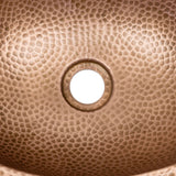 Willow 17 in. Skirted Oval Bowl Pure Copper Hand-Hammered Above Counter Vessel Bathroom Vanity Sink