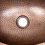 Willow 17 in. Skirted Oval Bowl Pure Copper Hand-Hammered Above Counter Vessel Bathroom Vanity Sink