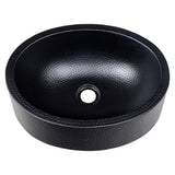 Willow 17 in. Skirted Oval Bowl Pure Copper Hand-Hammered Above Counter Vessel Bathroom Vanity Sink