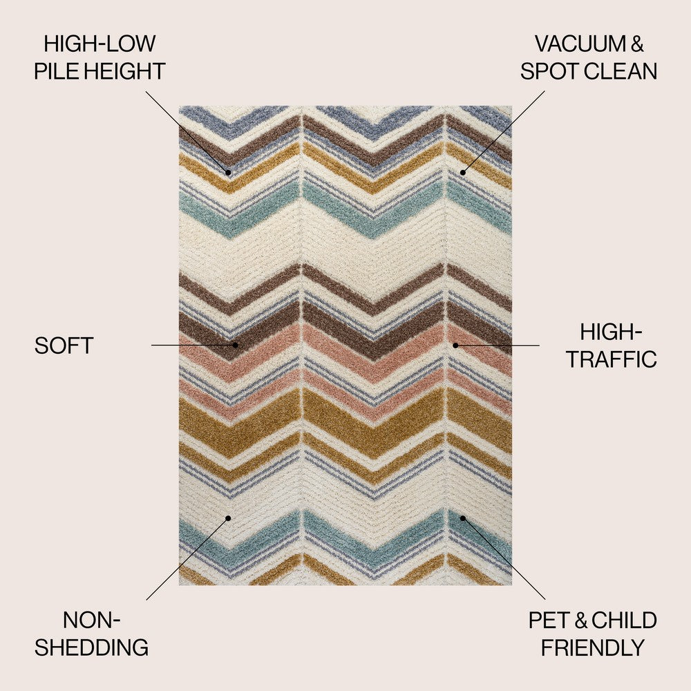 Rafter Chevron High-low Area Rug