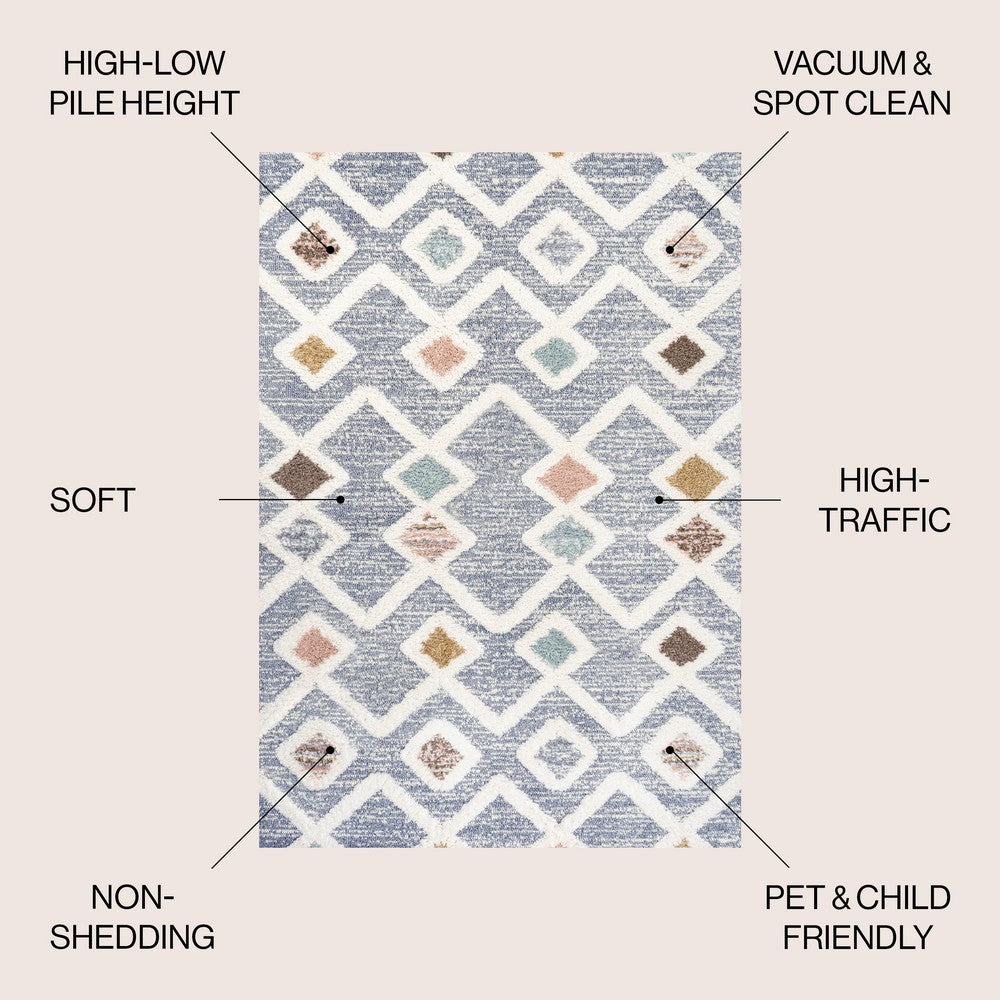 Shalon Trellis High-low Area Rug